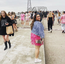 Load image into Gallery viewer, Curvy - Hot Pink Fringe Skirt