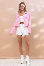 Load image into Gallery viewer, Off White Rhinestone Fringe Denim Shorts