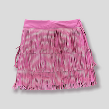 Load image into Gallery viewer, Dolly Pink Fringe Leather Skirt